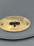 Pre Loved Mulberry Small Darley in Blue Leather on Silver Tone Chain