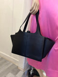 Pre Loved Celine Black Leather Tri Fold Bag