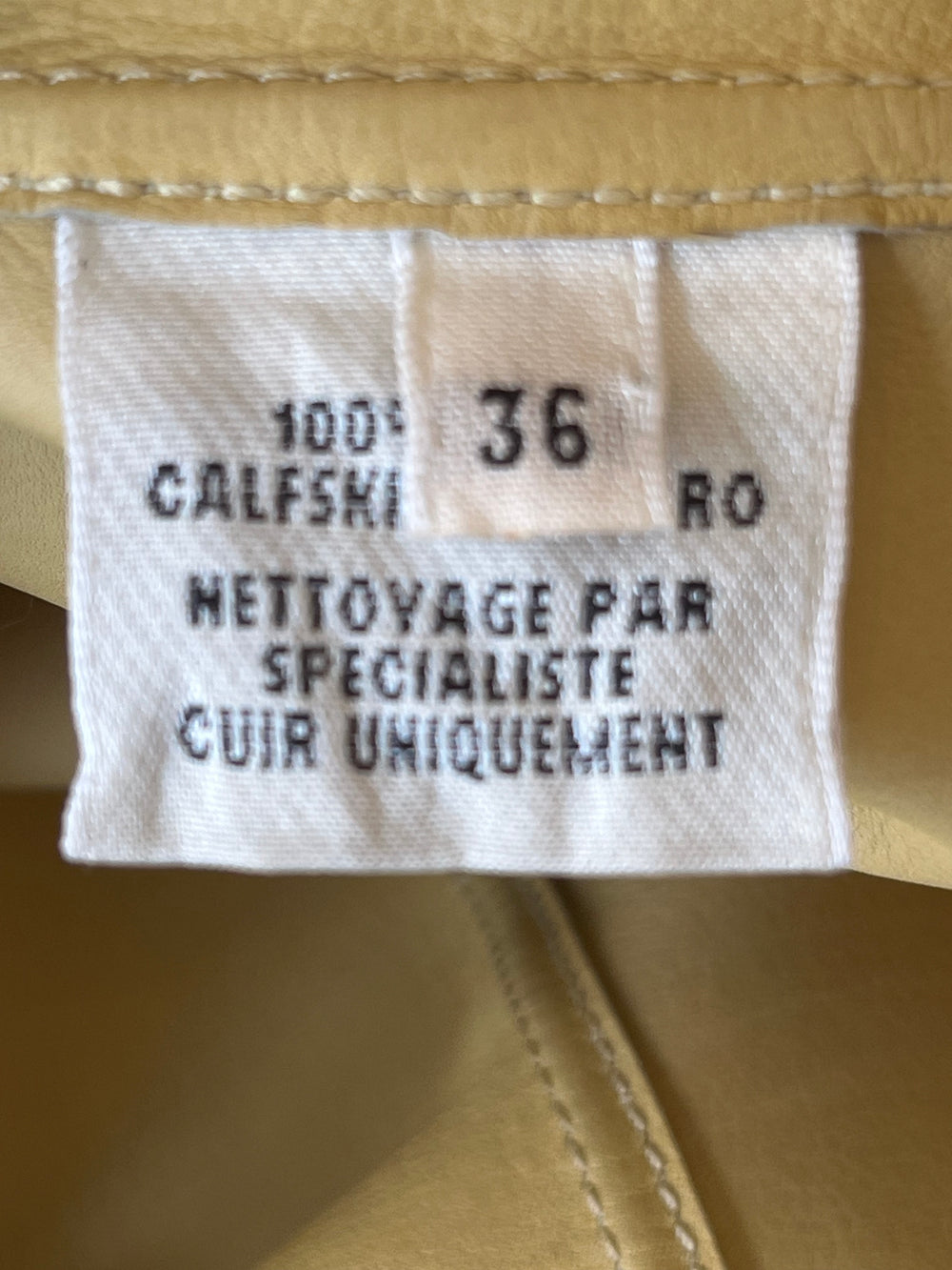 Pre Loved Hermes Gold Calf Leather Sleeveless Top