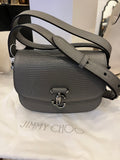 Jimmy Choo Bag Embossed Leather Crossbody Bag in Grey  (new)