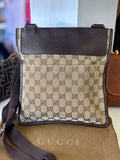 Pre Loved Gucci Messenger Bag in beige GG monogram canvas