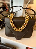 Pre Loved Bottega Veneta Mount Crossbody Bag in Chocolate Leather (as new)