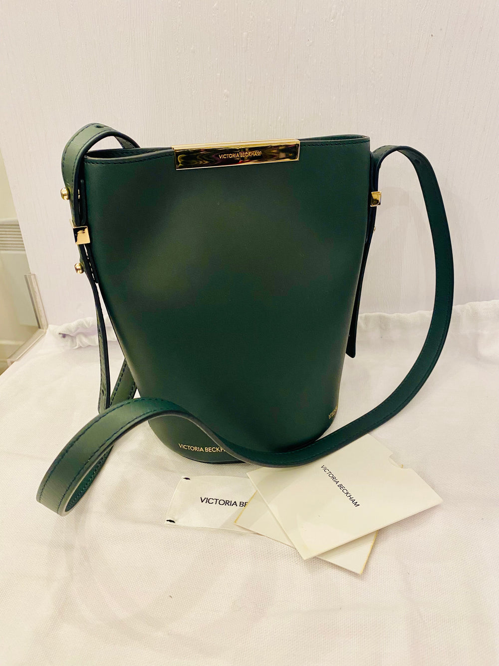 Pre Loved Victoria Beckham Petrol Mini Bucket bag (excellent)