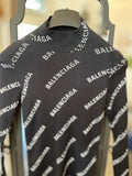 Pre Loved Balenciaga Black & White Ribbed Logo Dress size M