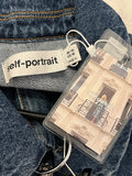 Pre Loved Self Portrait Denim & Crystals 2 Piece Jumpsuit UK14 New
