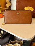 Pre Loved Mulberry tree zip around wallet purse in oak leather