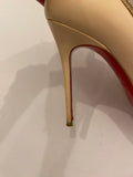 Pre Loved Christian Louboutin Glitter Princess 100 Heels  in Nude uk4.5