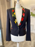 Dolce & Gabbana Pinstripe Jacket With Flower Lapel IT 40 (UK 8/10)