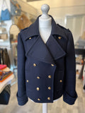 Gucci Double Breasted Pea Coat Jacket in Navy UK12