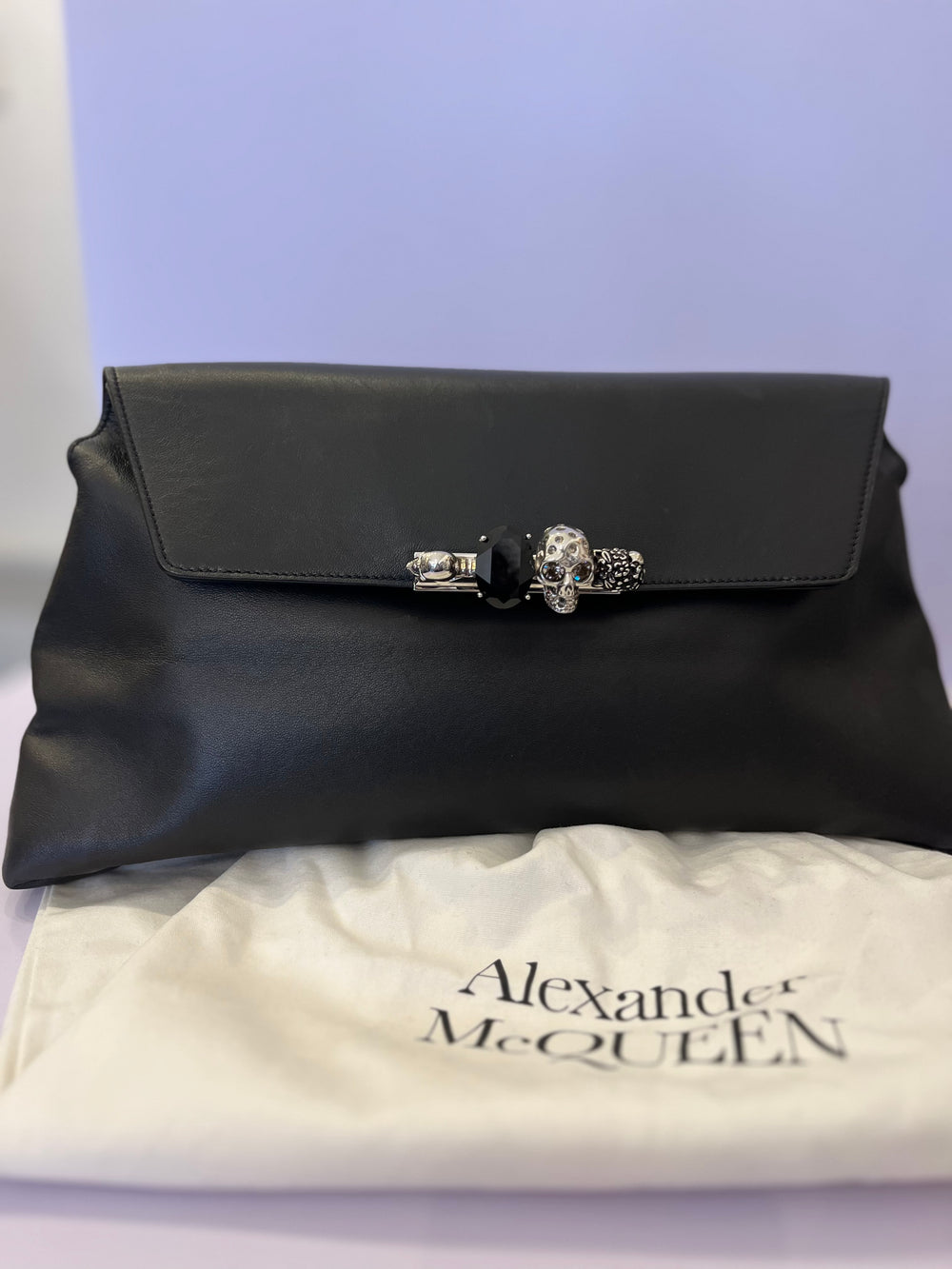 Pre Loved Alexander McQueen Large Four Ring Clutch