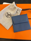 Pre Loved Hermes Bastia Change Purse in Blue (excellent)