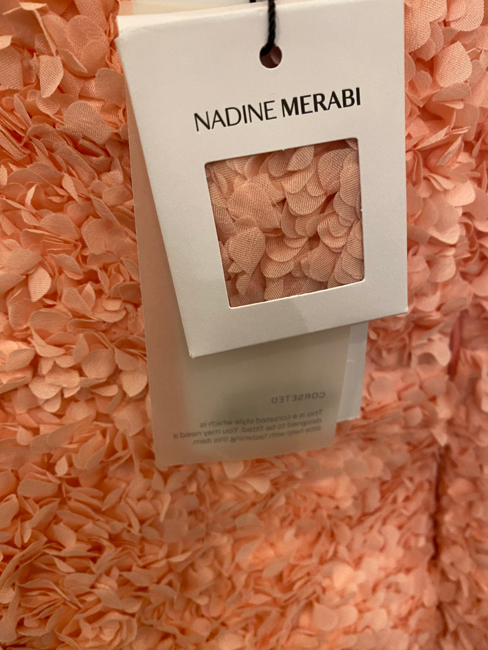 Pre Loved Nadine Merabi Masy Tulip Dress in Peach size XS (new)