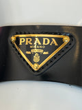 Pre Loved Prada Black & White Leather Loafers size UK5 (New)