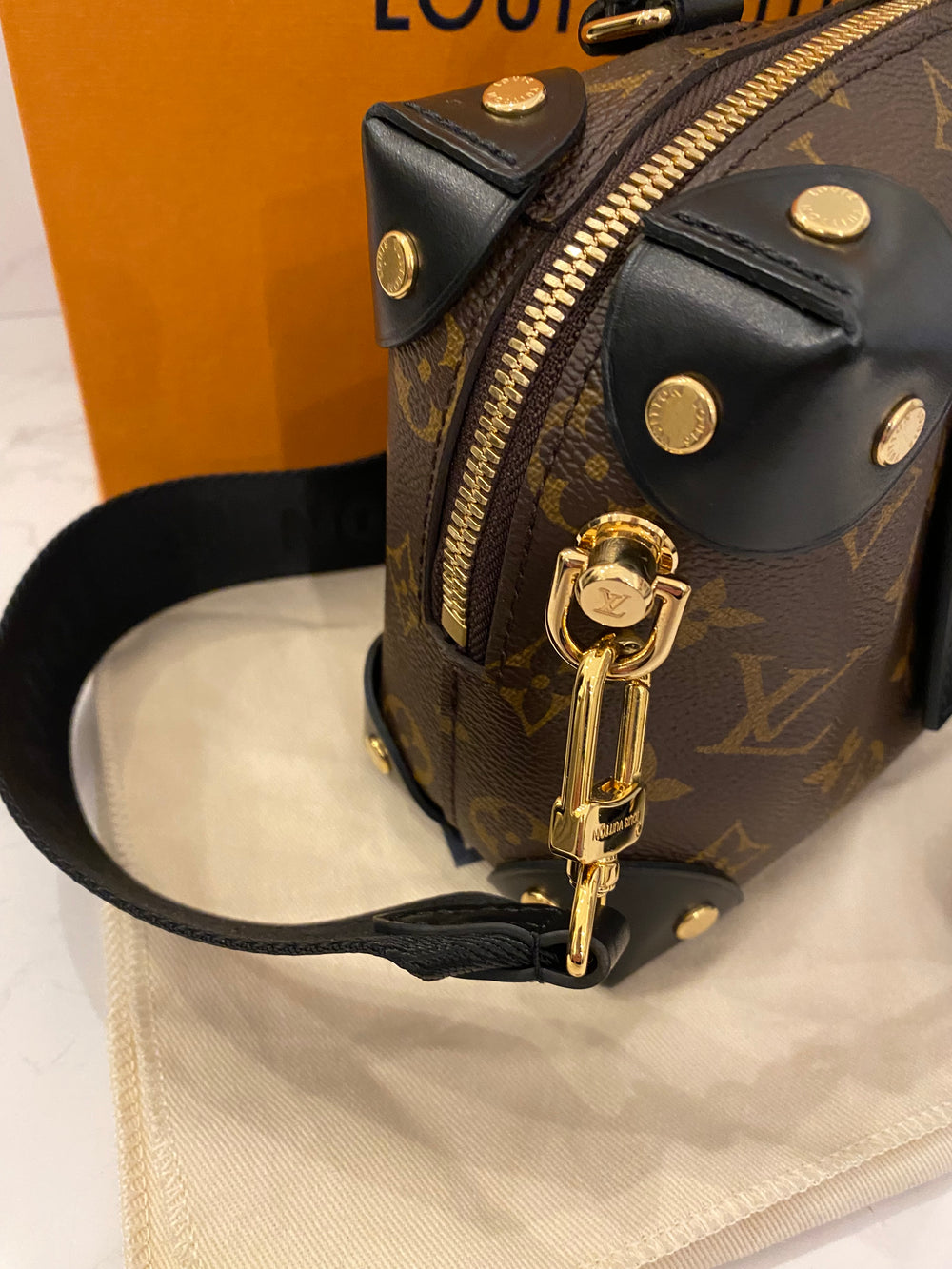 Pre Loved Louis Vuitton Petite Malle Souple Handbag in Monogram (Excellent)