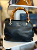 Pre Loved Vintage Gucci Leather Bag with Bamboo Handles