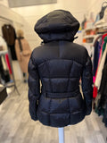 Pre Loved Moncler Black Grenoble Ski Jacket With Hood Size 3 fits UK 12-14