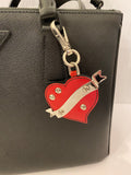 Pre Loved Prada Leather Heart Handbag Charm