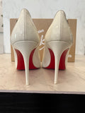 Pre Loved Christian Louboutin Sporty Kate 85 White Patent Heels UK 7
