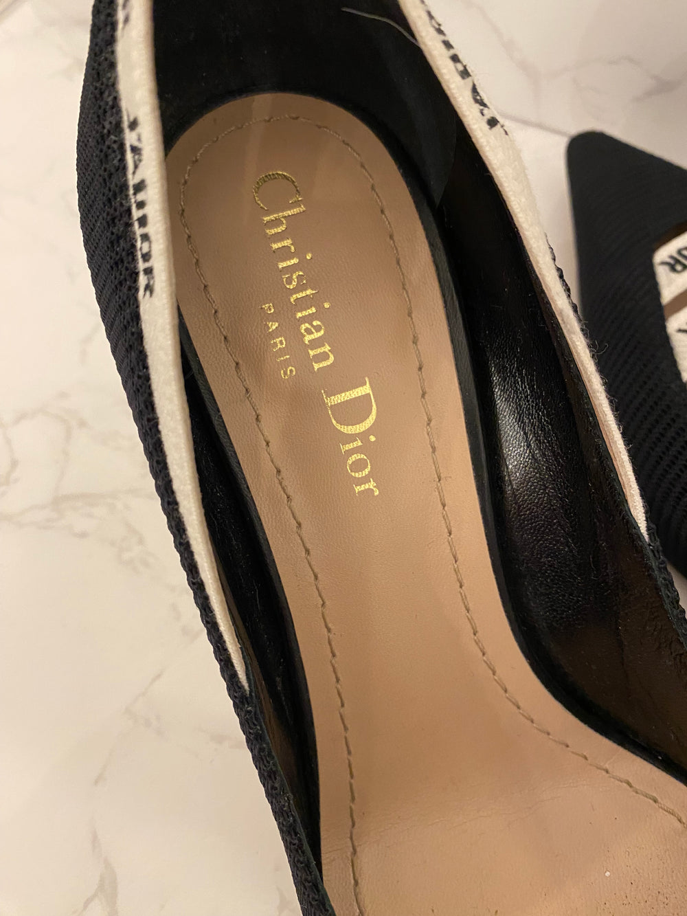Pre Loved Christian Dior J'Adior Slingback Pumps in Black  UK 5.5