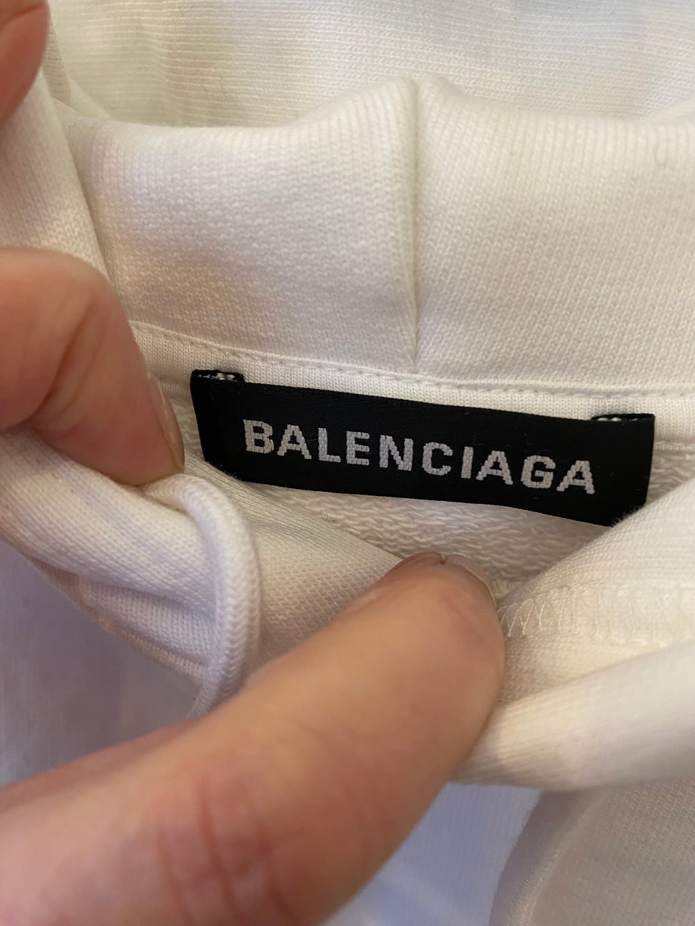 Balenciaga Oversized White Hooded Sweatshirt Size X-Small