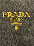 Prada Monochrome Bag in Black Pebbled Leather