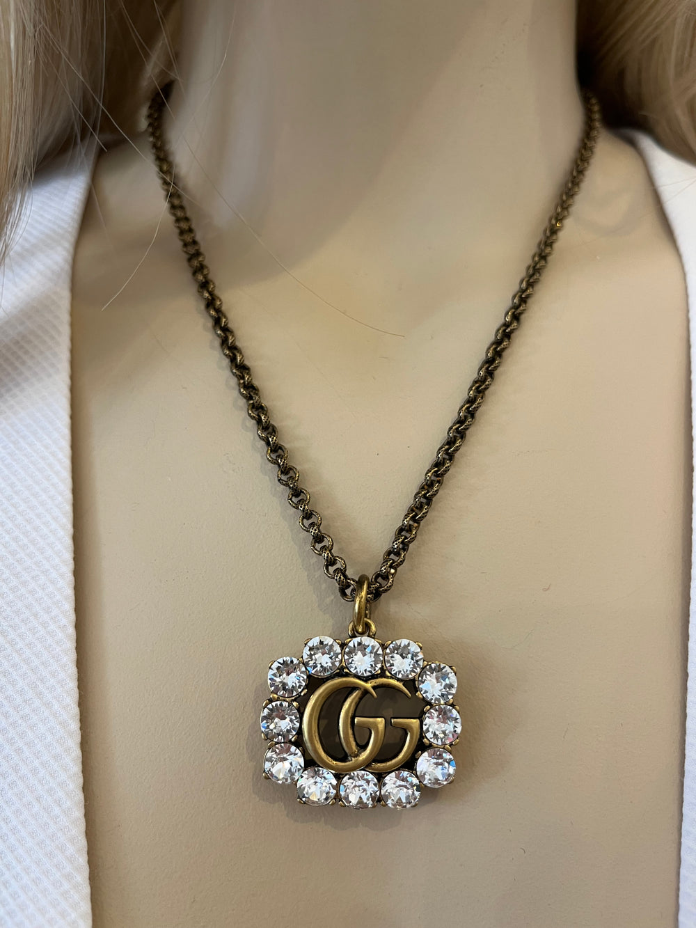Pre Loved Gucci Marmont Crystal Necklace
