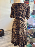 Pre Loved Dolce  & Gabbana leopard print skater dress Size UK 6 EU 38