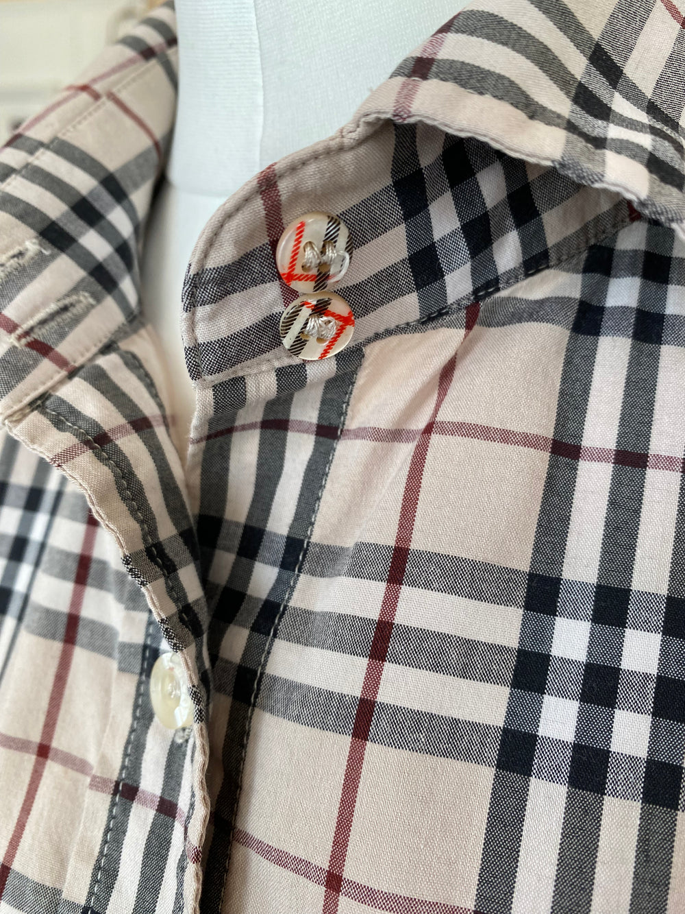 Pre Loved Burberry Short Sleeved Check Shirt Uk 8