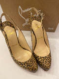 Pre Loved Christian Louboutin 120 Patent Leopard Heels uk4