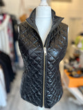 Pre Loved Burberry Black Trench Coat, Fox Fur Trim, Detachable Padded Gilet UK10 (excellent)