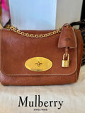 Pre Loved Small Mulberry Lily Shoulder bag in oak grained vegetable leather - Excellent