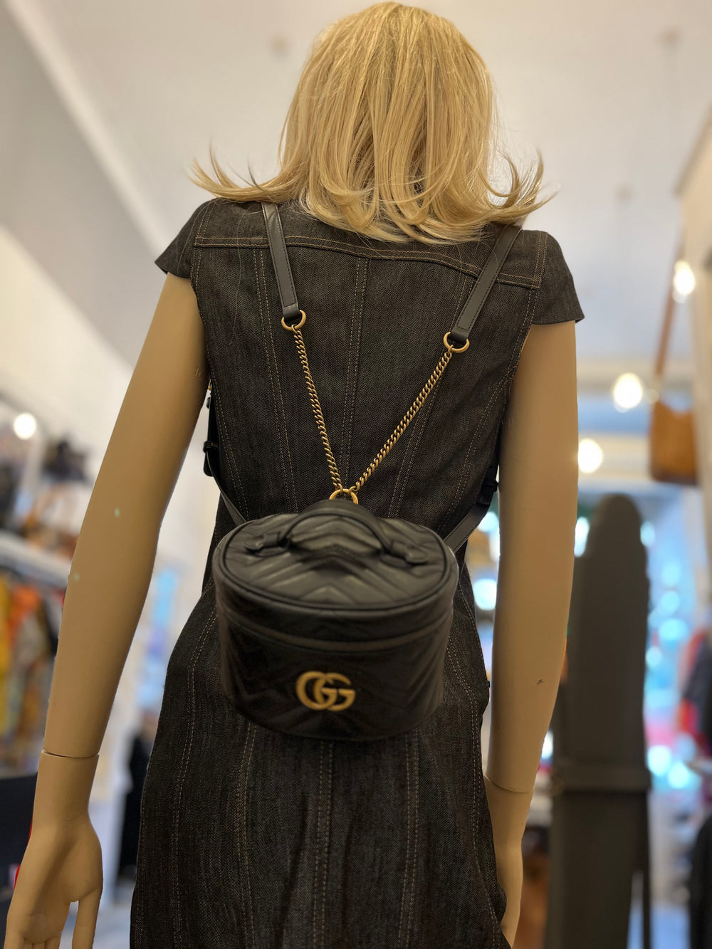 Pre Loved Gucci Marmont Small Backpack with Top Handle (pristine as new)