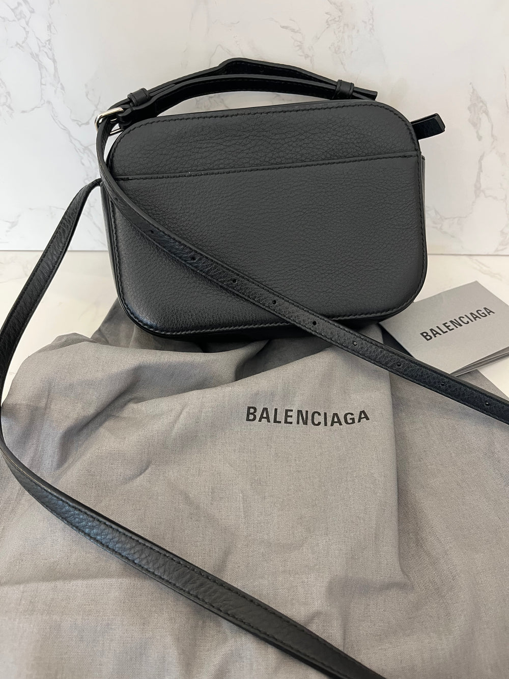 Pre Loved Balenciaga Black Camera Crossbody Bag