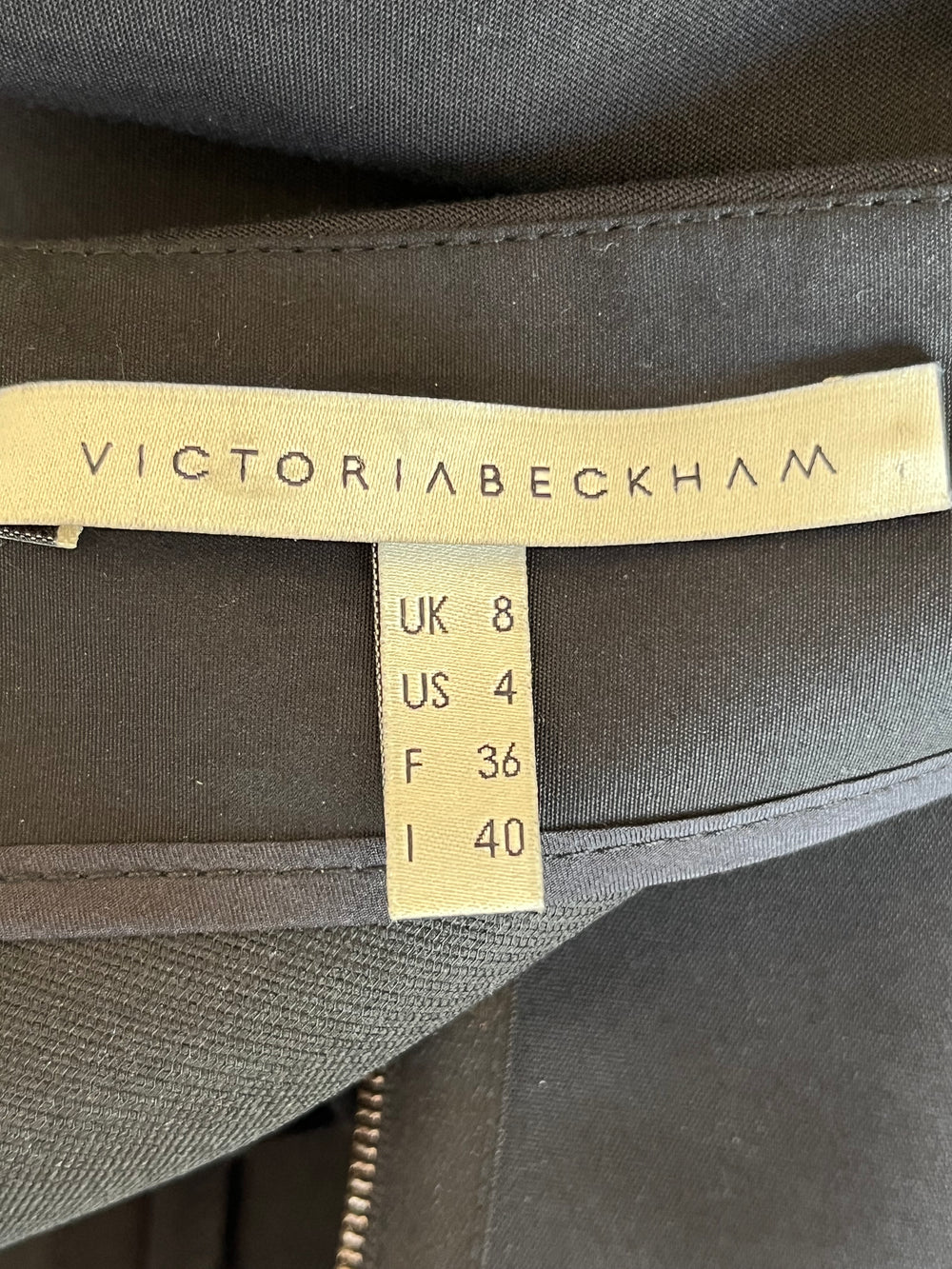 Pre Loved Victoria Beckham Black Bodycon Dress size uk 8