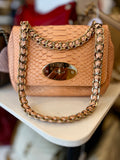 Mulberry Cecily Shoulder Bag in Plaster Pink Exotic Leather
