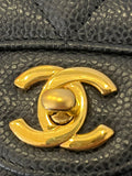 Pre Loved Chanel Classic Flap Bag in Black Caviar Leather (excellent)