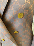 Gucci GG Jacquard Double Breasted Blazer in Pink and Grey Monogram IT 38 (UK 8)