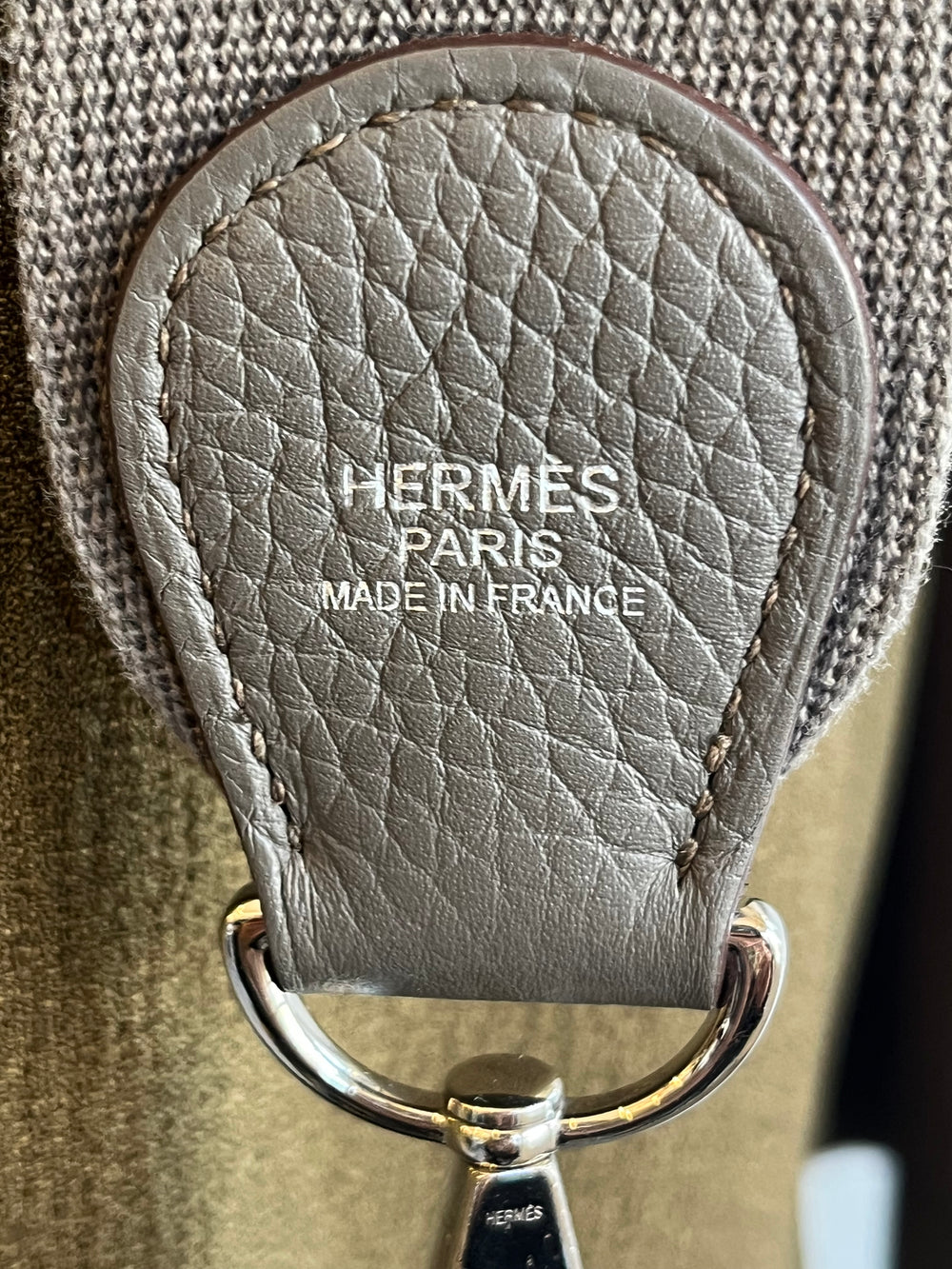Pre Loved Hermes Evelyn in Etain with Palladium Hardware **RESERVED FM**