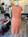 Pre Loved Fendi Zucca Orange Dress It40 Uk8