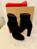 Pre Loved Christian Louboutin Moulamax Purple Velvet Ankle Boots UK6.5