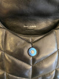 Pre Loved Saint Laurent Toy Puffer Clutch Bag in Black Lambskin with Card Holder (excellent)