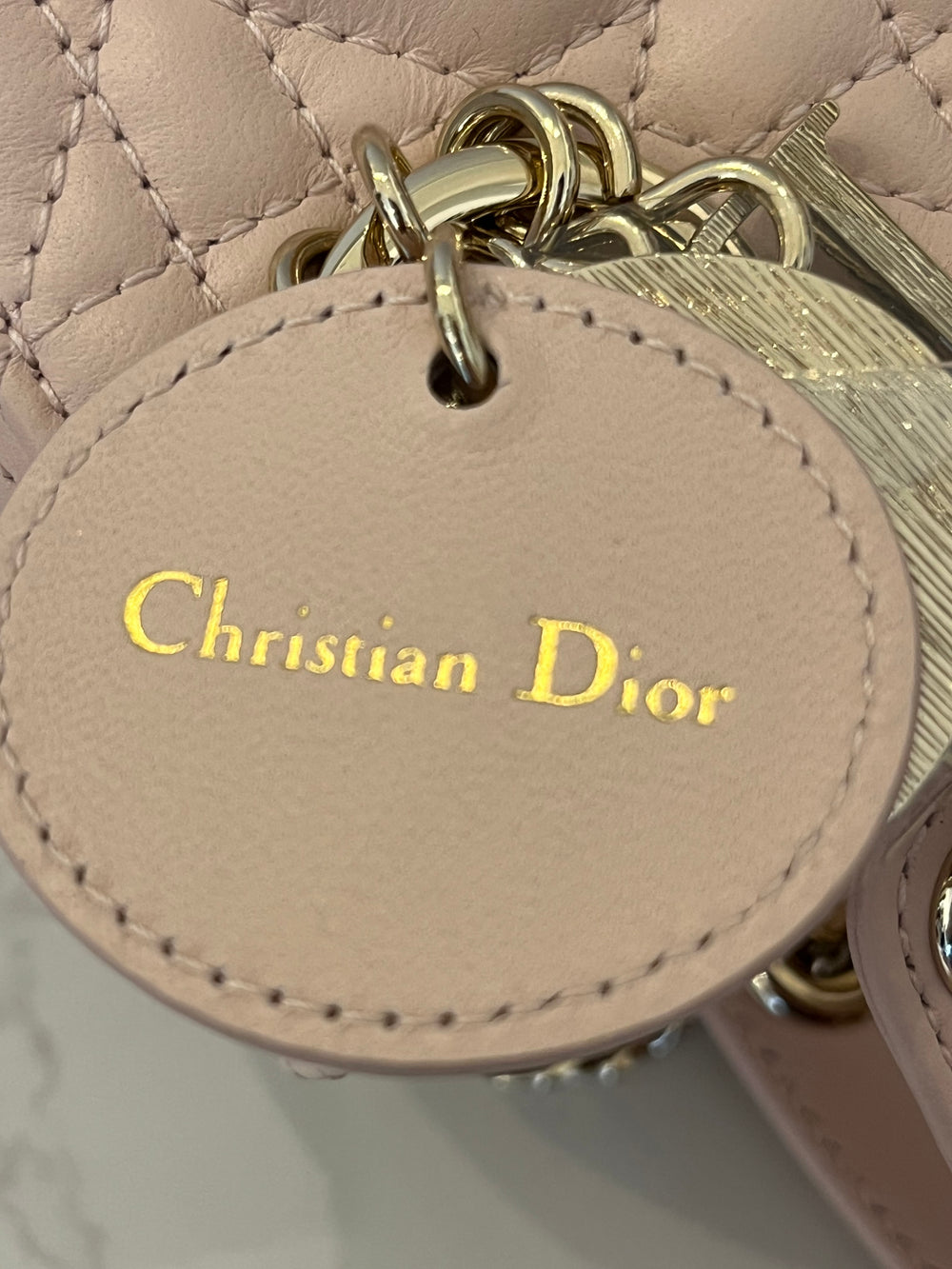 Pre Loved Lady Dior Mini Handbag in Powder Pink with Diamantés (new)