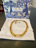 Pre Loved Dior Danseuse Etoile gold finish choker necklace