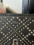 Pre Loved Mulberry Small Amberley satchel in black leather with silver stud detail