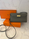Pre Loved 2024 Hermes Kelly Classique To Go in Epsom Gris Leather (new)