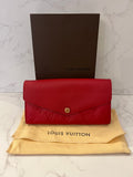 Pre Loved Louis Vuitton Sarah Purse Wallet in Red Empreinte Leather (matching handbag listed separately)