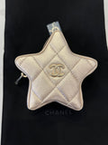 Pre Loved Chanel Walk Of Fame Star Coin Holder in Gold Leather (new)