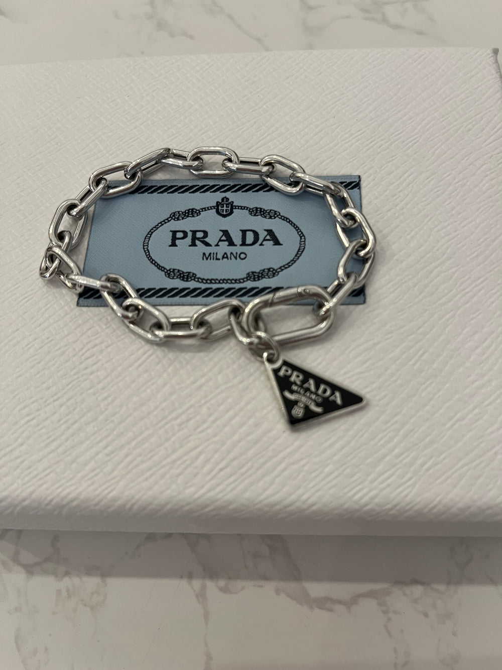 Pre Loved Prada Symbole Silver  Bracelet (New)