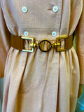 Pre Loved Gucci Tan & Gold Horsebit Belt UK8 (excellent)