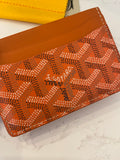 Pre Loved Goyard Saint-Sulpice Card Wallet in Orange - excellent